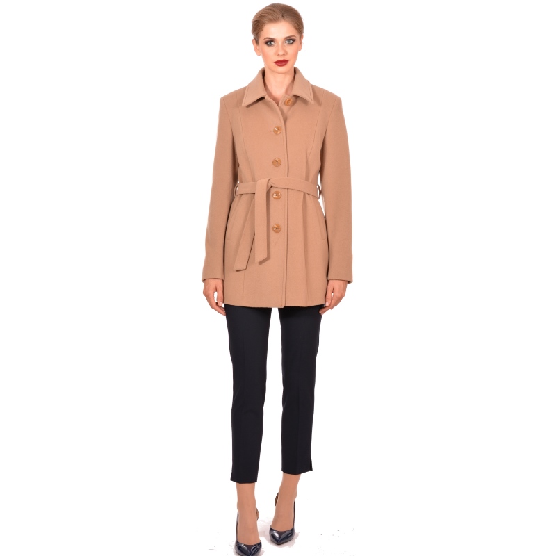 Womens camel modern coat made of wool - M WOMAN Marija modna odjeća - Maria Fashion company - Collection Autumn/Winter 2018-19