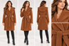 Casual camel coat with hood and belt, timeles coat